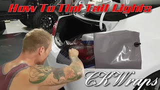 How to tint tail lights Tinting tail lights with air release vinyl By ckwraps [upl. by Alf]