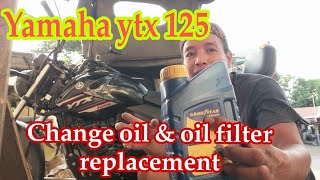 Yamaha ytx 125 how to change oil and oil filter replacement DIY side wheel bearing replacement [upl. by Wiggins]