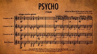 PSYCHO arr clarinet quartet Score Video [upl. by Einneb]