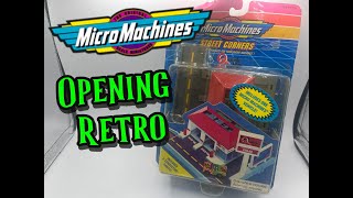 Micro Machines Quick Lube Jiffy Lube Playset Unboxing Vintage Micro Machines Street Corners [upl. by Leona]