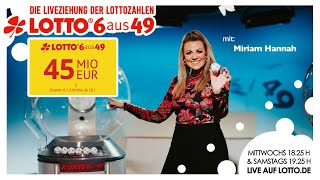 Live  Die Ziehung der Lottozahlen am 30122023 [upl. by Sorenson]