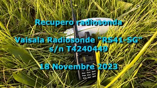 Recupero radiosonda Vaisala quotRS41SGquot sn T4240449  Payerne CH to Casalpusterlengo  Lodi IT [upl. by Vaios580]