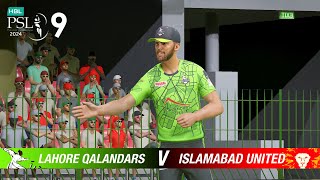 LAHORE QALANDARS VS ISLAMABAD UNITED  PSL 9 MATCH  CRICKET 24 GAMEPLAY [upl. by Syman650]