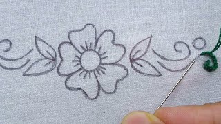 Most Attractive Embroidery Design  Hand Stitching Design  Simple Embroidery Work [upl. by Jangro]