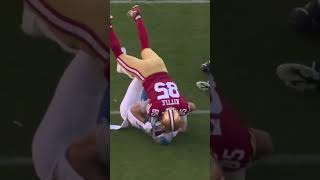 George Kittle with the PANCAKE Block 49ers [upl. by Enialedam]