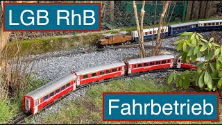 LGB Gartenbahn RhB Fahrbetrieb [upl. by Arbua622]