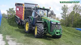 Première coupe du fanage à lensilage dherbe en John Deere Claas Kuhn Joskin et Schuitemaker [upl. by Ashford]