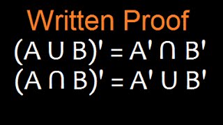 Set Theory DeMorgans law  Written Proof Part 1 [upl. by Tipton]