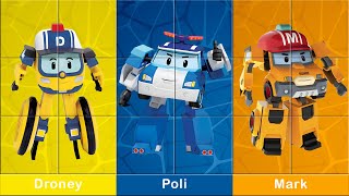 Robocar Poli Color Puzzle  Yellow Blue Orange  Colors For Kids [upl. by Rickey]