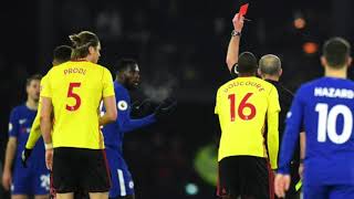 Tiemoue Bakayoko Red Card 30  Watford vs Chelsea 05022018 HD [upl. by Anne]