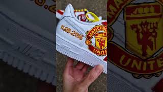 How to custom hand paint Nike AF1 sneakers  Manchester United and Marcus Rashford [upl. by Dygal11]