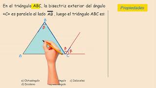 En el triángulo ABC la bisectriz exterior del ángulo «C» es paralelo al lado AB [upl. by Annalla360]