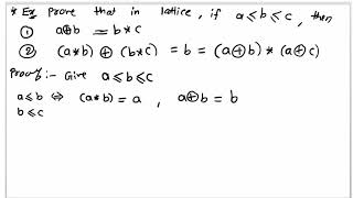 Prove that in a lattice if a less than b less than c then ab bc and ab bc  b abac [upl. by Bigelow]