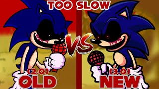 FNF Vs Sonicexe  Too Slow 20 VS 30 ts old and new comparison [upl. by Januisz789]