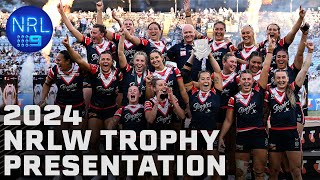 2024 NRLW Trophy Presentation  NRLW Grand Final  NRL on Nine [upl. by Joacimah]