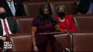 WATCH Rep Cori Bush calls to ‘impeach the white supremacistinchief’  Second Trump Impeachment [upl. by Meirrak]