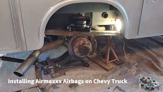 Installing Airmaxxx Airbag Kit Tow Level Air Assist Heavy Hauler Load Lifter 5000 lbs on Chevy Truck [upl. by Barret]