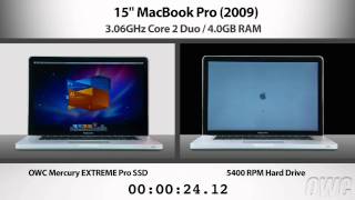 SSD Shootout  SSD vs HDD in a 2009 MacBook Pro [upl. by Alburga]