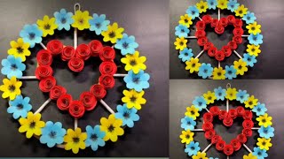 Beautiful Paper Heart Wall Hanging IdeasEasy Wall Hanging Home DecorationPaper Heart Wall Hanging [upl. by Hsemar663]