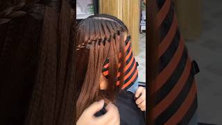 cute water fall hair style video lashesbeautyparlour braidehairstyle shortvideo [upl. by Sylram]