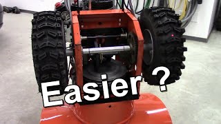 Snow Blower Auger Belt Replacement  The Easy ier Way [upl. by Aihsemat169]