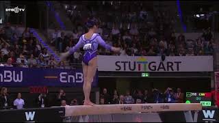 DTB POKAL Stuttgart  Beam Final 2024 Qiyuan Qiu CHN 15500 [upl. by Beekman]