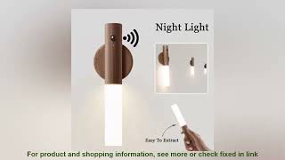 LED Wood USB Night Light Magnetic Wall Lamp Kitchen Cabinet Closet light Home Staircase Bedroom Tab [upl. by Prouty]