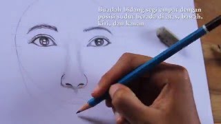 Tutorial Menggambar Wajah PerempuanHow to draw female face step by step [upl. by Mareah]