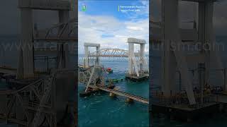 New Pamban Bridge Vertical Uplift open  Pamban bridge newpambanbridge rameshwaram [upl. by Nnylrahc]