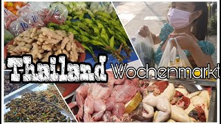 Thailand Exotischer Wochenmarkt  Frösche Insekten und andere Spezialitäten  Preise  deutsch [upl. by Ahsened9]