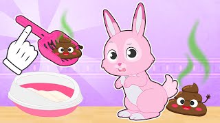 BABY PETS 💩🚽 Ruby the rabbit learns how to poo in the bathroom [upl. by Enila]