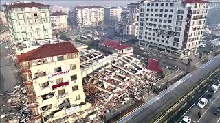 Drone footage shows devastation from Turkey earthquake [upl. by Oilicec]