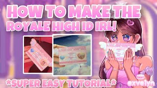 HOW TO MAKE A ROYALE HIGH ID IRL  TUTORIAL  ROYALE HIGH [upl. by Ruomyes]