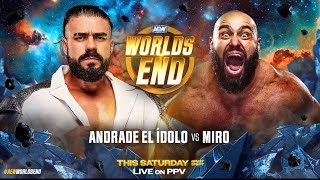 Andrade El Idolo vs Miro  AEW WORLDS END 2023 [upl. by Kreg]