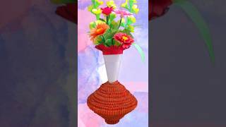 Cardboard flowers pot  DIY ideas [upl. by Jonah]