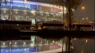 FranceIsrael buses of Israeli supporters arrive at Stade de France  AFP [upl. by Ella]