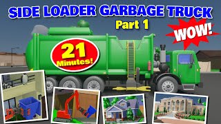 Side Loader Garbage Truck in Our Learning Neighborhood [upl. by Salisbarry]