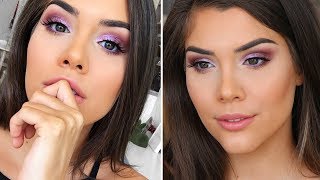 EASY PURPLE SMOKEY EYE MAKEUP TUTORIAL ft HUDA BEAUTY DESERT DUSK PALETTE  Katerina Williams [upl. by Akkin]