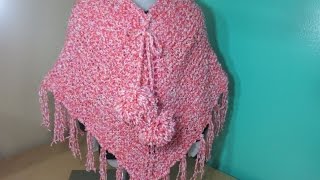 How to knit a girls poncho [upl. by Anawahs]