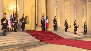 Macron hosts a state dinner for Sheikh Tamim bin Hamad AlThani [upl. by Ymmik]