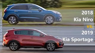 2018 Kia Niro vs 2019 Kia Sportage technical comparison [upl. by Ydnerb]