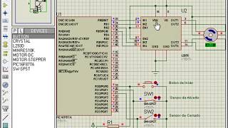 Control de Porton con Motor Paso paso PIC16F877A [upl. by Tingley277]
