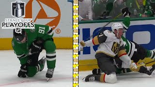 Pietrangelo Swings at Seguin Making Him Bleed Jamie Benn Drills Jack Eichel [upl. by Anelrad]