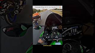 Drag Race Kawasaki Ninja Zx10r vs R15🔥shorts bike rider dragrace zx10r r15v4 kawasaki race [upl. by Annuhsal851]