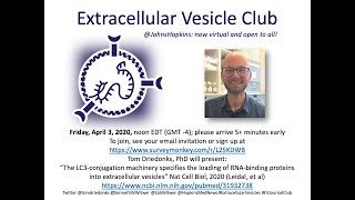 EV Journal Club Autophagy LC3 Extracellular Vesicles and exRNA [upl. by Ecirtnom]