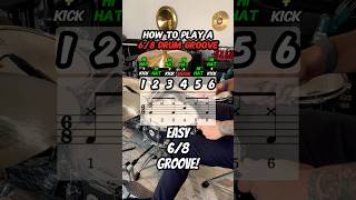 How to Play a 68 Drum Groove Drum Lessondrums [upl. by Neelyar]