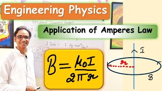 Amperes Law Application Magnetic field around Straight Wire for Engineering Physics balendra [upl. by Nnylf]