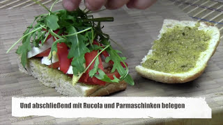 Italienisches Sandwich mit Parmaschinken und Pesto  Rezept [upl. by Alyar]