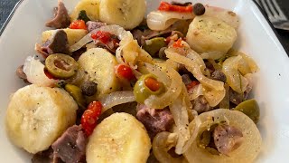 Mollejas con Guineitos en Escabeche Puerto Rican Green Bananas amp Gizzard Salad [upl. by Delinda952]