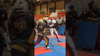 Avery Plowden times the reverse punch just right against Martin Balint in the team sparring semis [upl. by Adnal]